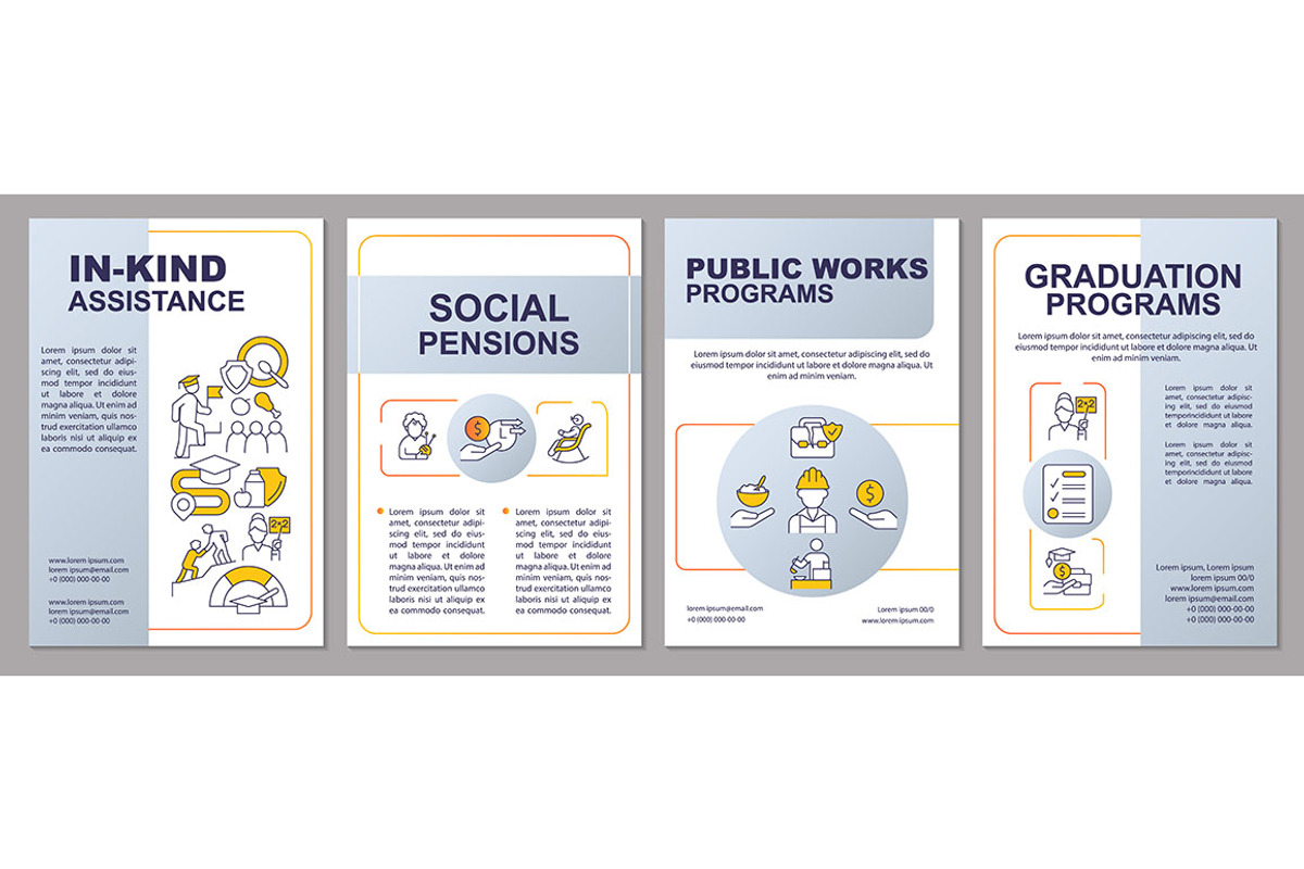 Types of social protection brochure, a Brochure Template by IMG Visuals