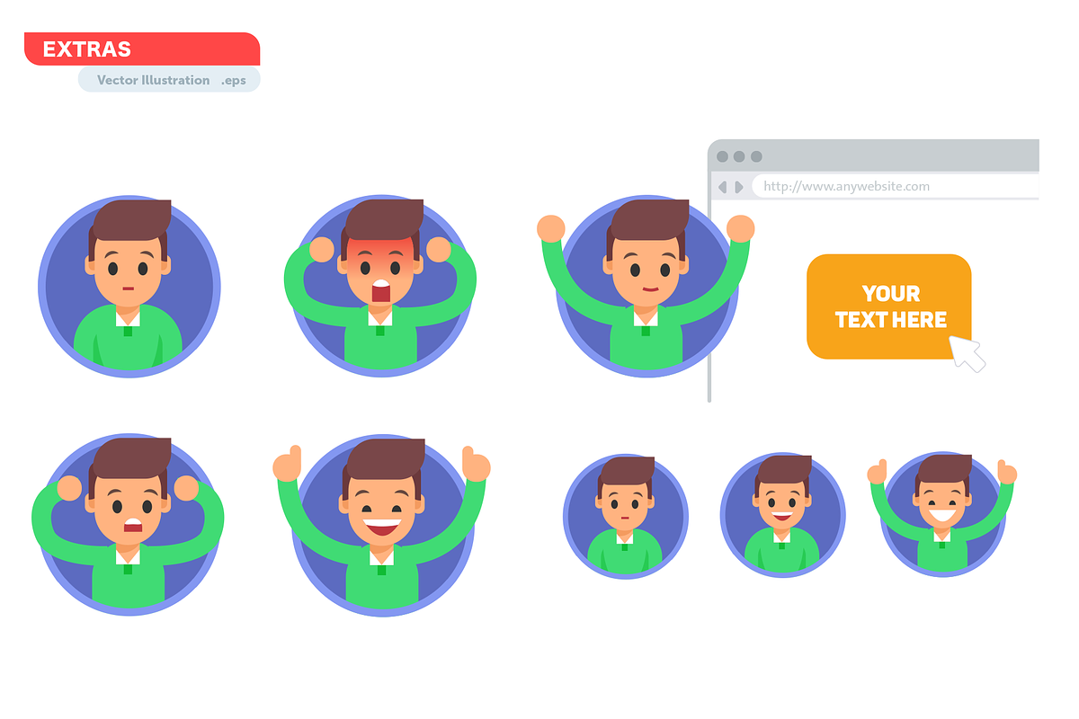 Simple Flat Vector Characters, a Person Illustration by dimpo ⚡️ ART ® (Photo 3 of 4)
