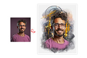 Abstract Portrait Watercolor Art, an Action Add-On by Photoshop Action (Thumbnail 12 of 21)