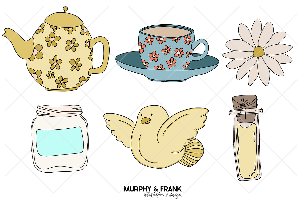 Cute Pastel Spring Doodle Clipart, an Object Graphic by Murphy & Frank (Photo 5 of 8)