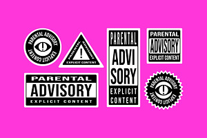 Parental Advisory Stickers, an Object Graphic by barsrsind