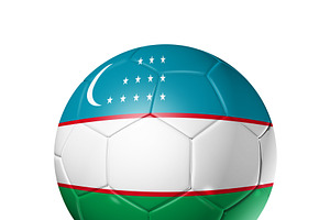 Soccer football ball with Uzbekistan flag, a Sport Illustration by GoodGoods