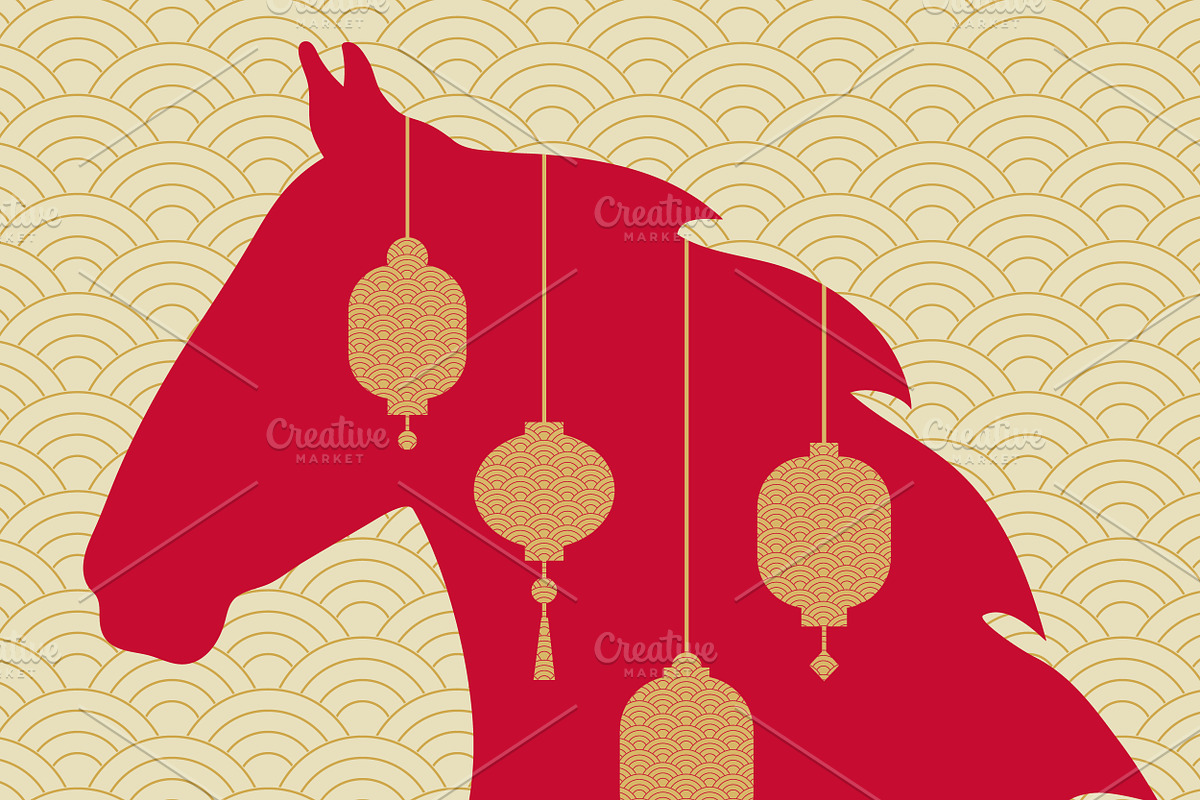 Chinese New Year Greeting Card, a Decorative Illustration by PsychocheArt (Photo 3 of 4)