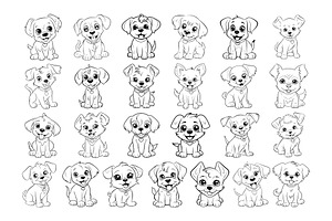 Cute Puppy Procreate Stamps