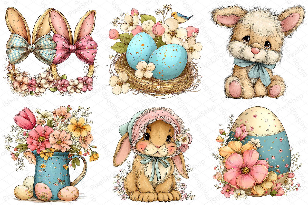 Nursery Blue Country Easter Clipart, an Illustration by DreamPrint404 (Photo 4 of 5)