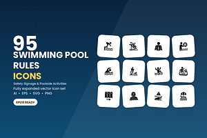 95 Swimming Pool Rules Icons