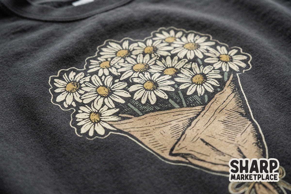 Vintage Daisy Bouquet Wrapped In, an Object Graphic by SharpMarketplace (Photo 5 of 5)