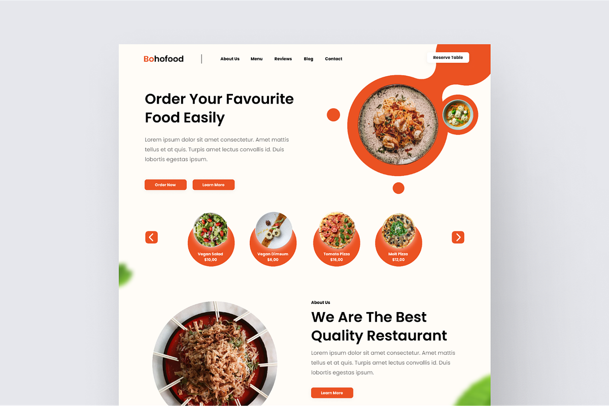 Bohofood- Food Landing Page, a Landing Page Template by Annora Studio (Photo 4 of 5)