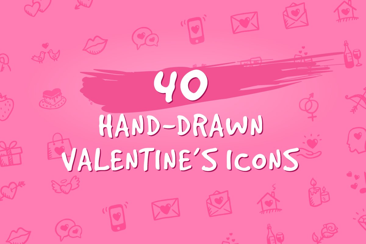 40 Hand-Drawn Valentine's Day Icons, an Icon by Hand-Drawn Goods (Photo 1 of 2)