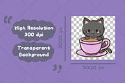 Kawaii Black Cat Witching Hours, an Animal Illustration by Blumensdiary (Thumbnail 3 of 6)