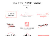 120 Feminine Branding Logos, a Branding & Logo Template by Davide Bassu