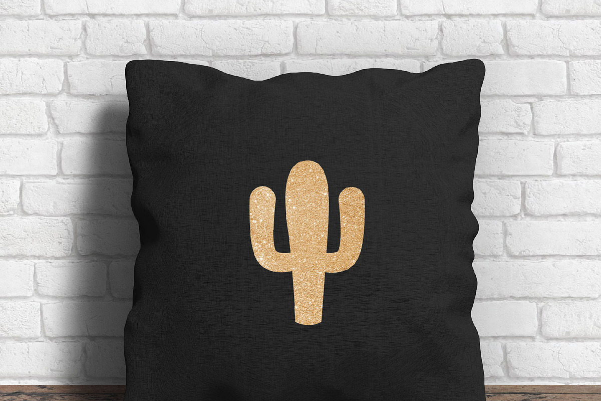 Cactus Gold Glitter Clip art, a Graphic by ConfettiBears (Photo 3 of 5)