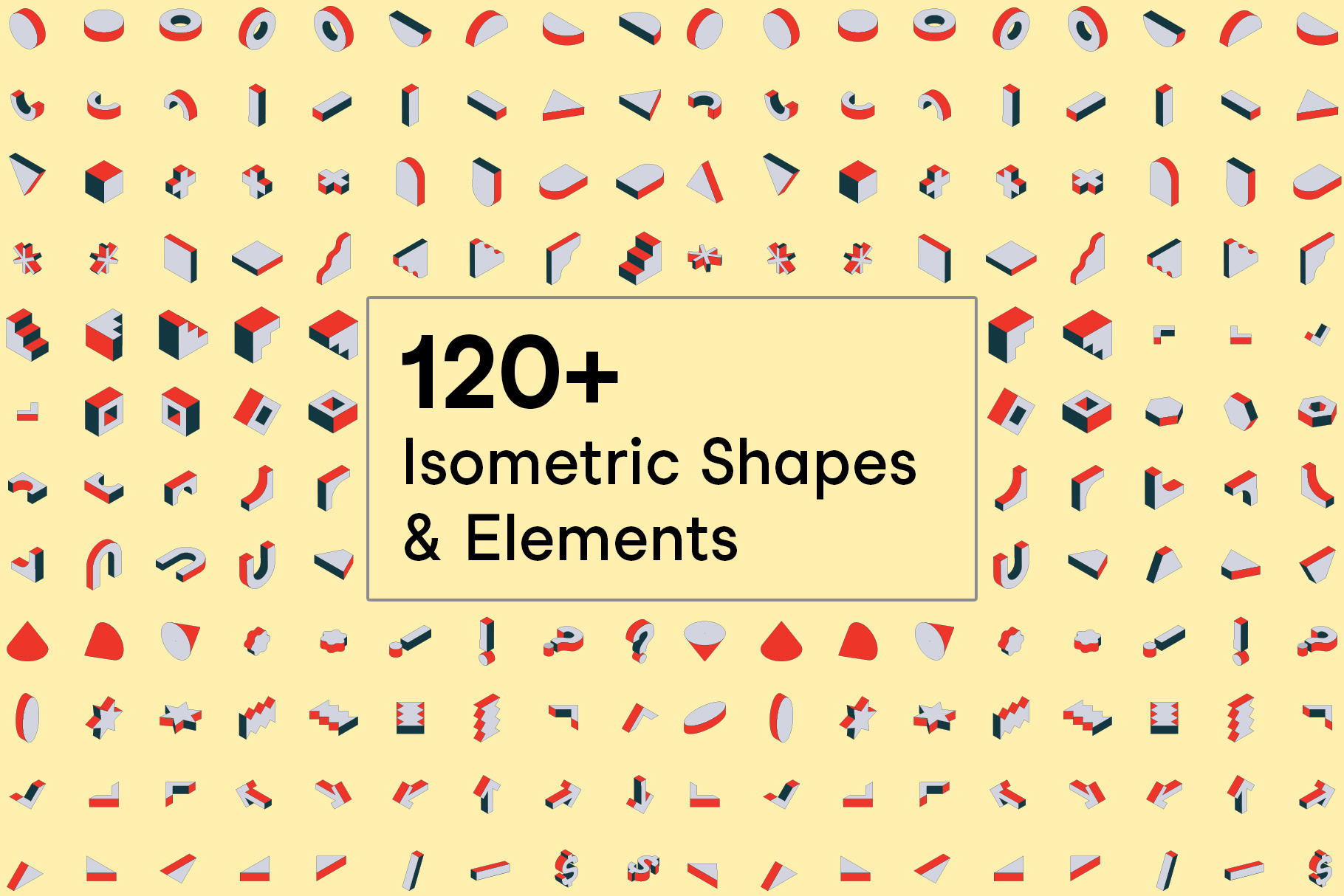 120 + Isometric Shapes and Elements