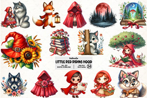 Little Red Riding Hood Watercolor, an Illustration by Pixels.Craft