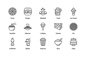 Food And Drinks Outline Icons