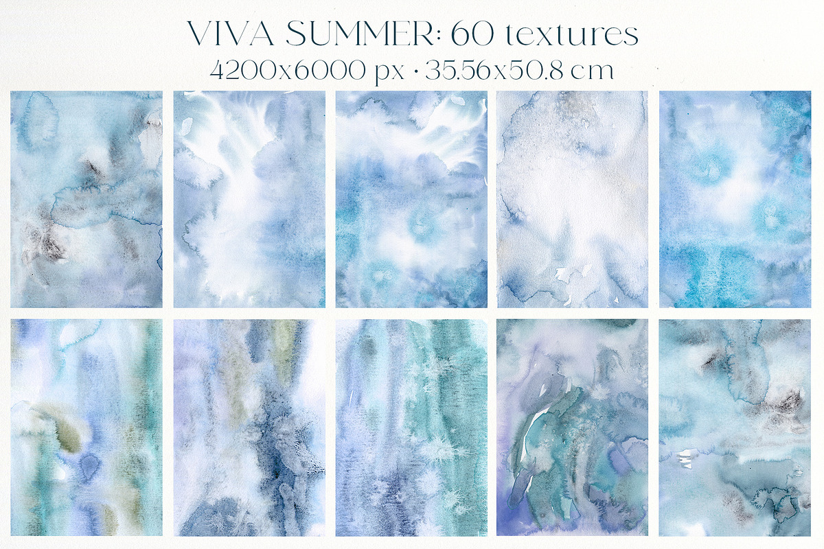 Ocean watercolor summer background, a Texture Graphic by Yuliya Derbisheva (Photo 7 of 18)