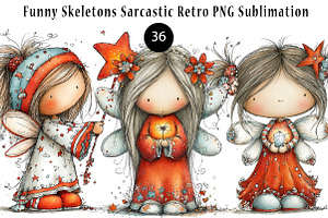 Funny Skeletons Sarcastic Retro PNG, a Seasonal Illustration by CreationArt