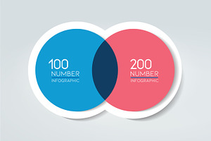 2 Circle connected 3D infographic.