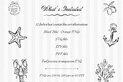 Coastal Doodles Line Art Bundle, an Animal Illustration by Fins and Fiction (Thumbnail 2 of 9)