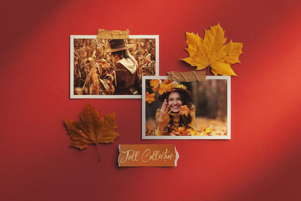 Moodboard with Photos & Autumn Leaf, a Marketing Template by UInstrument (Photo 1 of 7)