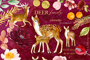 Autumn Watercolor Flowers. Deer, an Animal Illustration by LABFcreations (Thumbnail 6 of 12)