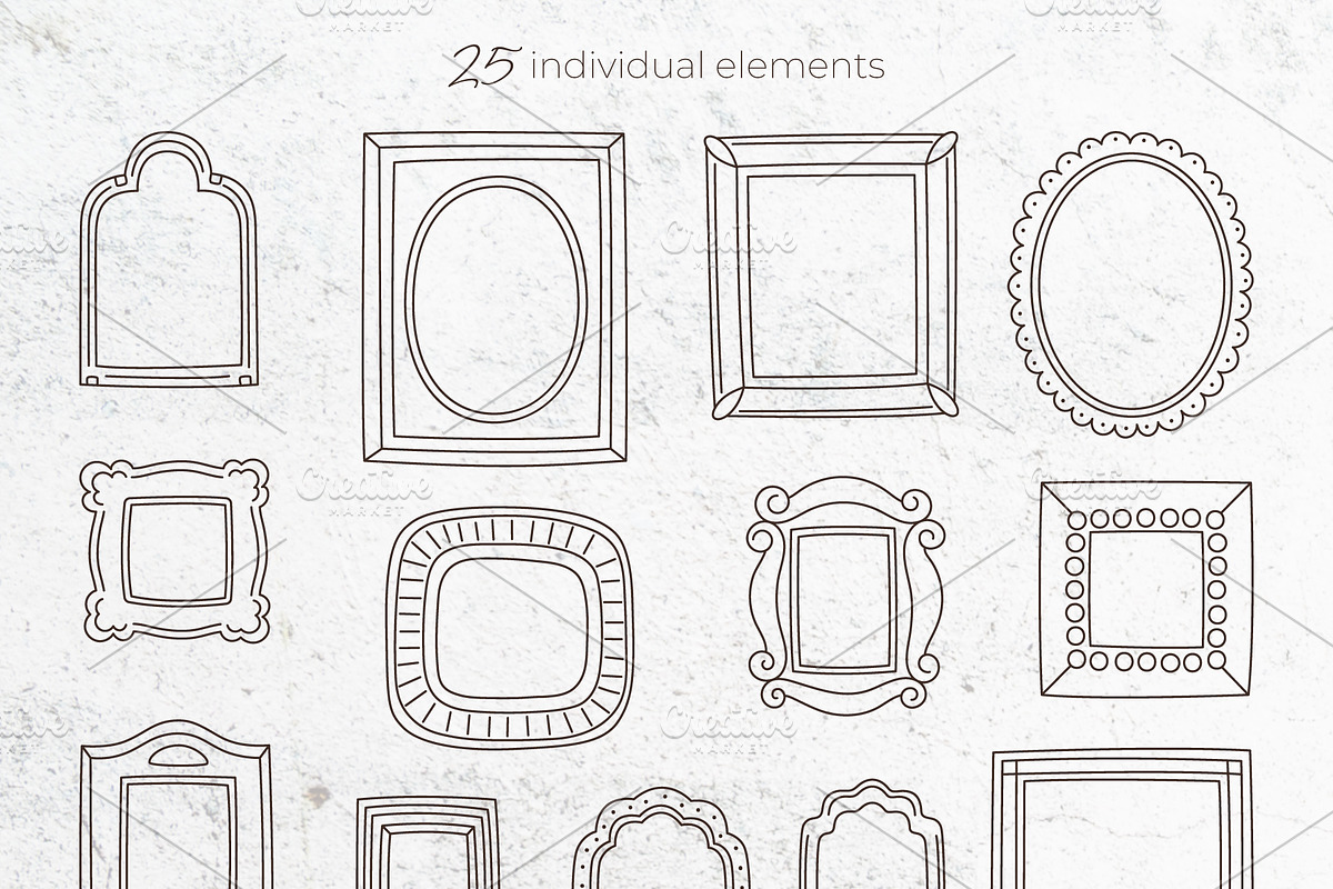 Vintage Frames Vector Cliparts, an Object Graphic by Panna Limon Store (Photo 3 of 7)