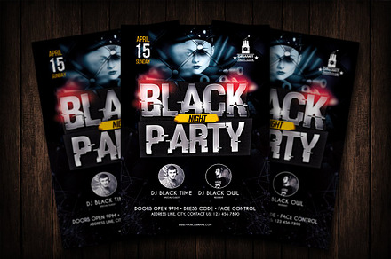 Black Night Party Flyer Template