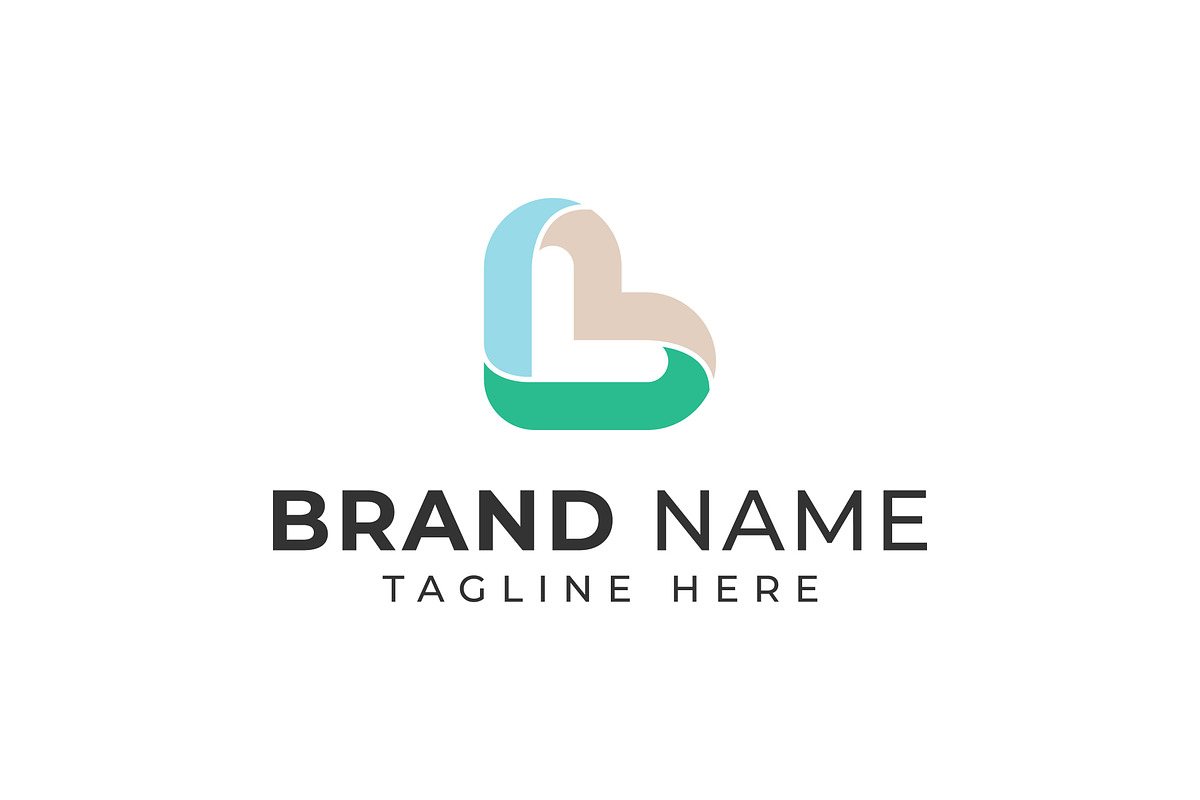 B Letter Logo With Heart Shape, an Icon by sancreastd.