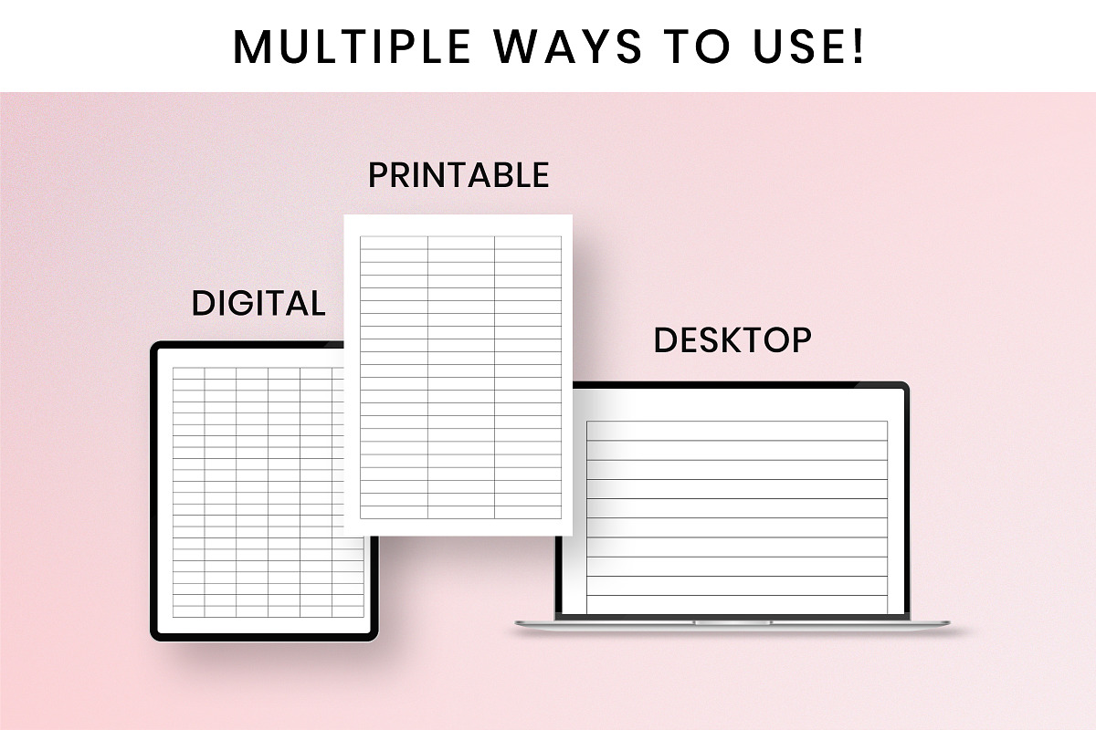 Printable Columns And Rows, a Print Template by Snapybiz