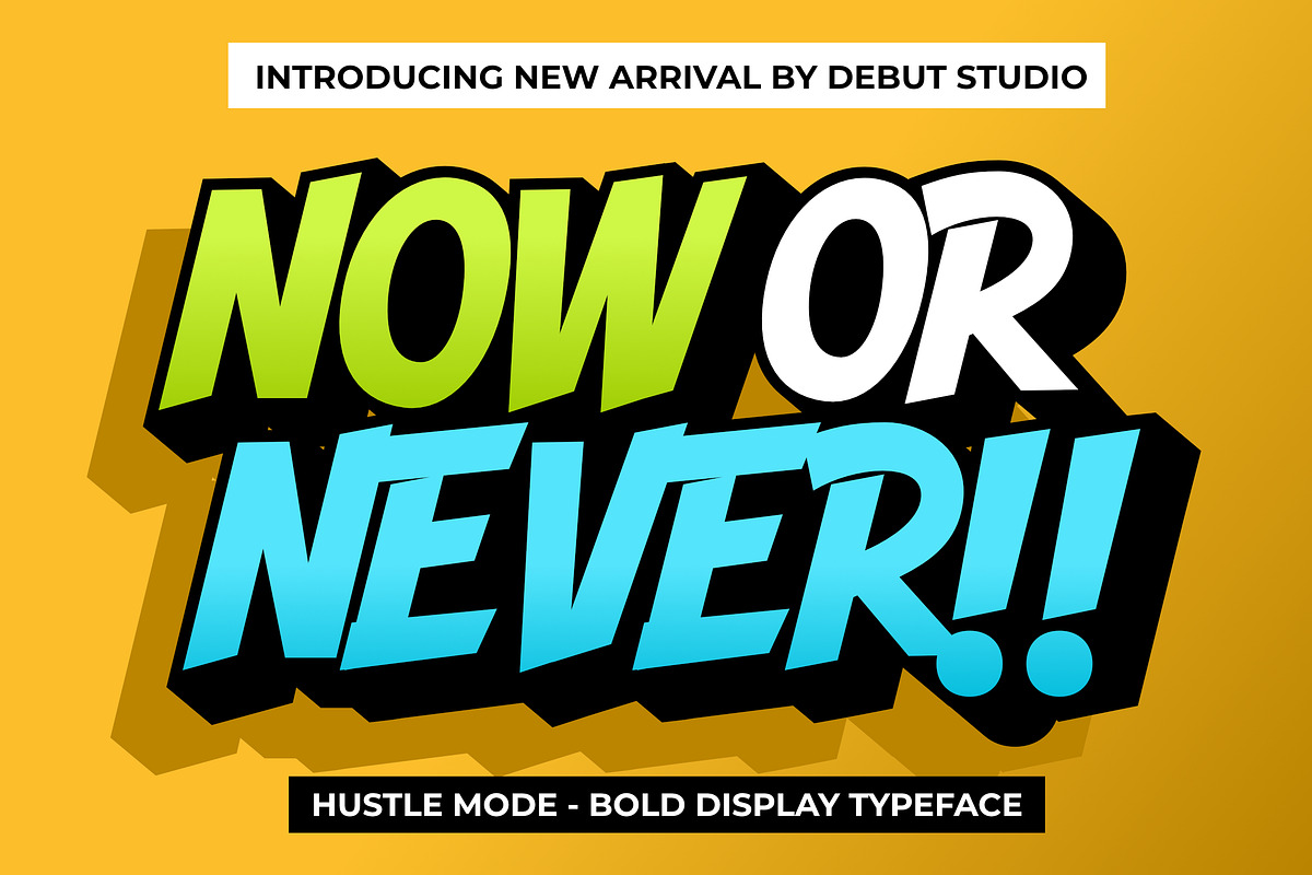 Hustle Mode - Bold Display Typeface, a Sans Serif Font by Debut Studio (Photo 4 of 23)