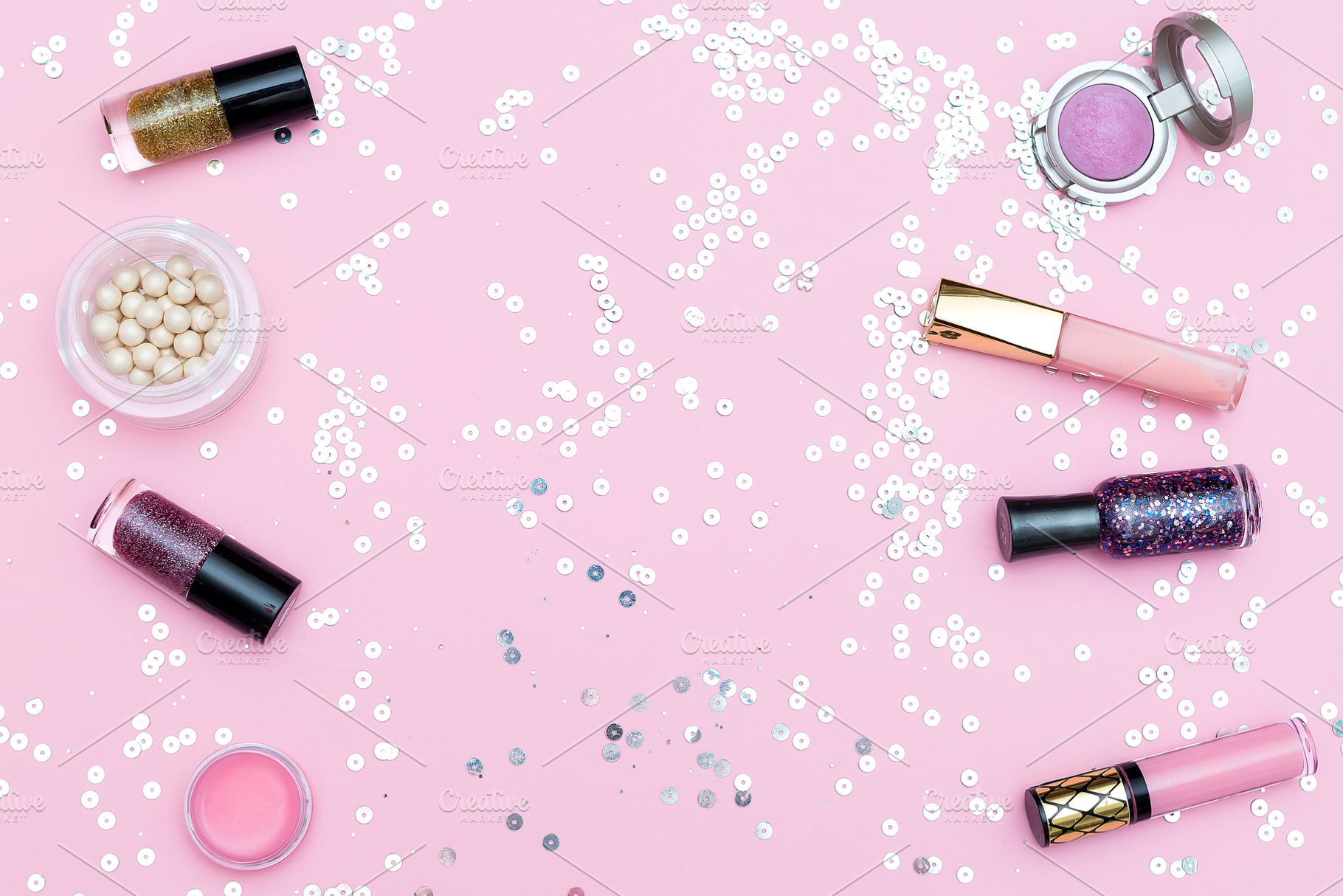 Decorative cosmetics. Copy space, a Beauty & Fashion Photo by Nastassia