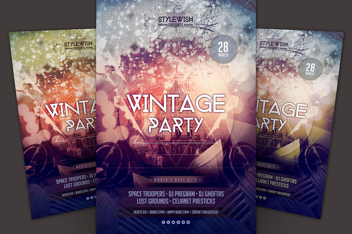 Vintage Party Flyer, a Flyer Template by styleWish