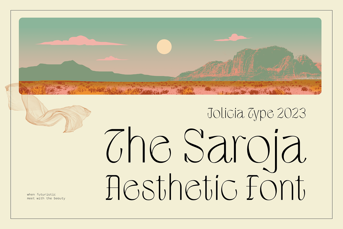 The Saroja | Aesthetic Font, a Sans Serif Font by Jolicia Type (Photo 1 of 11)