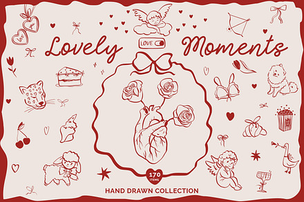 Lovely Moments. Hand Drawn Line Art