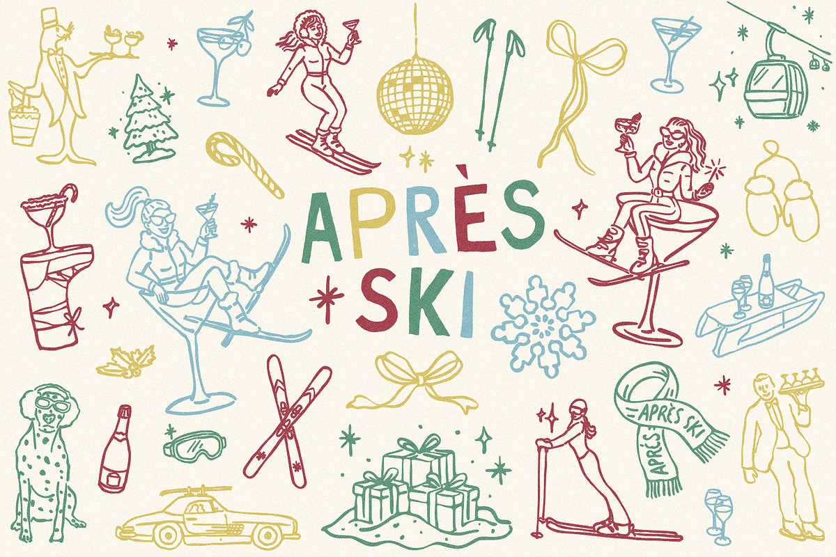 Hand-drawn Après-Ski Clipart Bundle, a Seasonal Illustration by Ayya Studio (Photo 1 of 11)