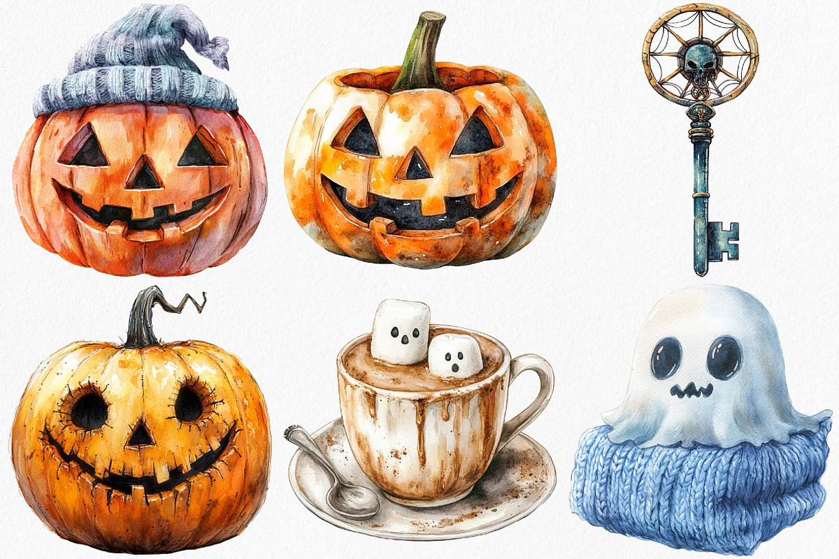 Watercolor Creepy and Cozy Halloween, an Illustration by Canvas Craft (Photo 2 of 8)