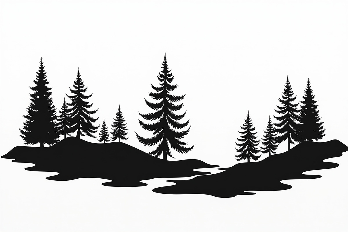 Pine Forest Silhouette Bundle, a Graphic by Creativeshirt (Photo 8 of 16)