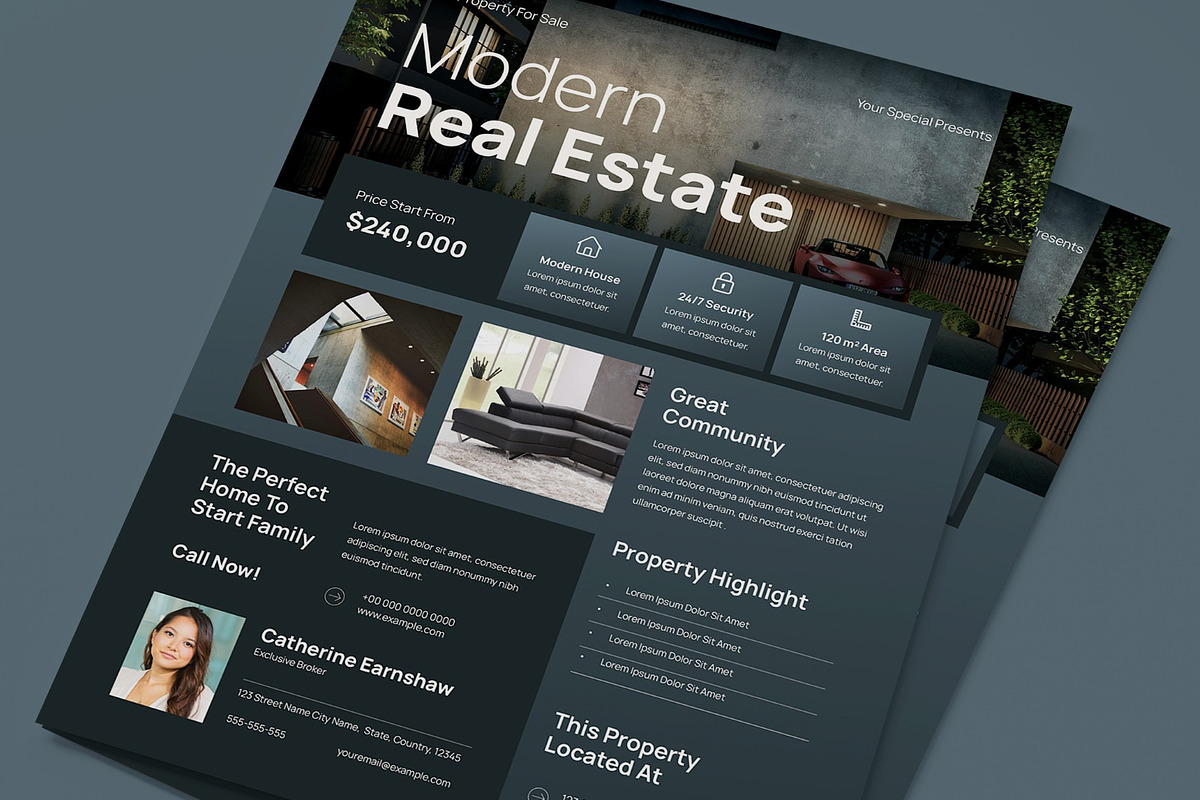 Real Estate Flyer, a Flyer Template by graphicook (Photo 2 of 3)