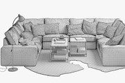 U-shaped sofa 3d model, a Furniture 3D Model by 3dmitruk (Thumbnail 7 of 11)
