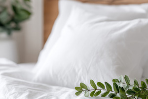 Minimalist bedroom with white, an Architecture Photo by MistyDay