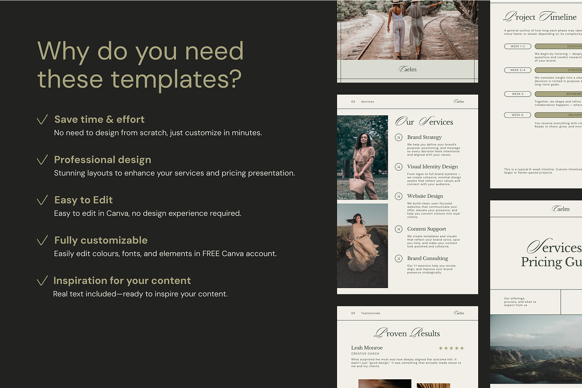 CAELM Services & Pricing Guide CANVA, a Presentation Template by Mirely Creative Co (Photo 5 of 8)