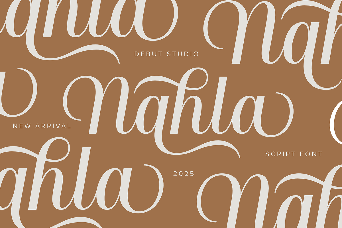 Nahla Script Regular, a Script Font by Debut Studio (Photo 15 of 16)