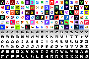 Abstract logos with letters, a Graphic by NataliiaVolyk