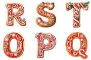 Christmas Alphabet Letters Clipart, a Seasonal Illustration by Designking (Thumbnail 4 of 4)