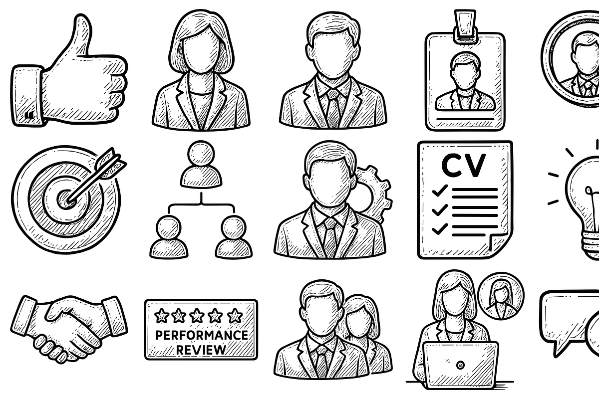 Human Resource Icons, an Object Graphic by nikagraphic