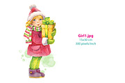 Watercolor Christmas Characters, a Person Illustration by Marina.Markizova (Thumbnail 2 of 5)