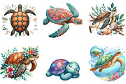 Beautiful Sea Turtles PNG Bundle, an Illustration by DreamArtGraphic (Thumbnail 2 of 7)