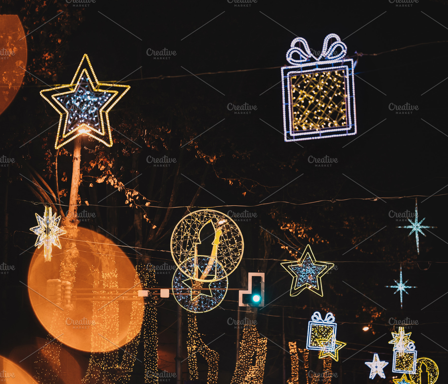 Christmas and new year decorations featuring abstract, architecture, and, a Holiday Photo by David Khelashvili