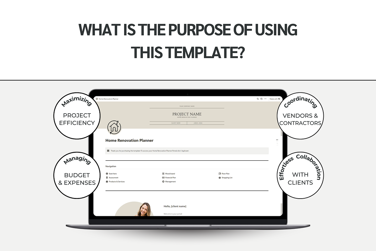 Home Renovation Notion Planner, a Presentation Template by yesitisprintable (Photo 2 of 9)