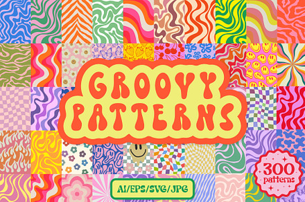 GROOVY PATTERNS. Y2K VECTOR TEXTURES